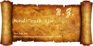 Mohácsik Zia névjegykártya